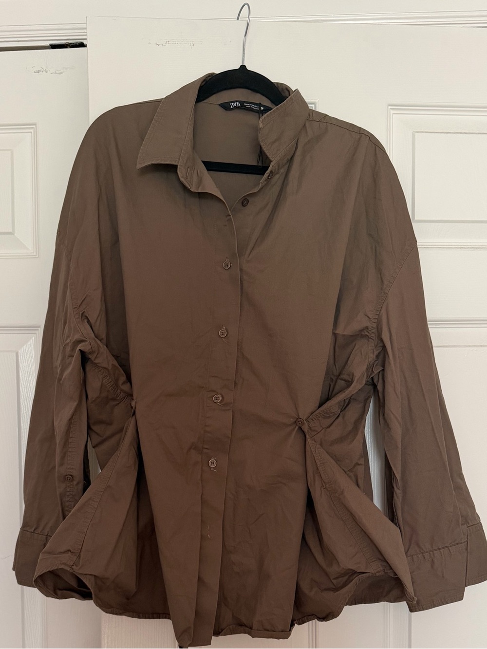 Zara Brown Button-Up Shirt